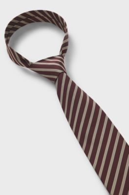 Diagonal-stripe tie, Brown