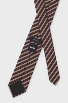 Diagonal-stripe tie, Brown