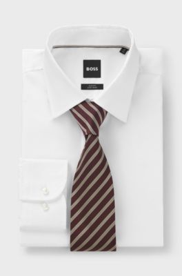 Diagonal-stripe tie, Brown