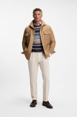 Virgin-wool overshirt, Beige