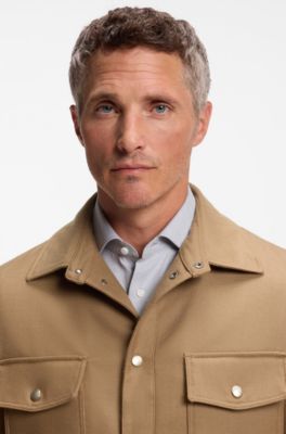 Virgin-wool overshirt, Beige
