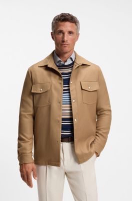 Virgin-wool overshirt, Beige