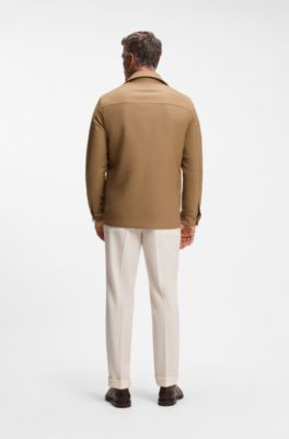 Virgin-wool overshirt, Beige