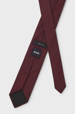 Jacquard-structured tie, Brown