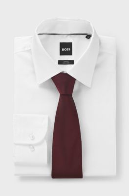 Jacquard-structured tie, Brown