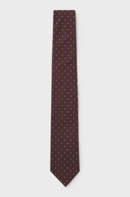 Silk-blend tie, Brown