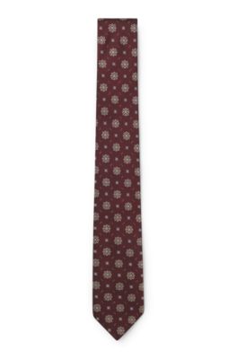 Silk-blend tie, Brown