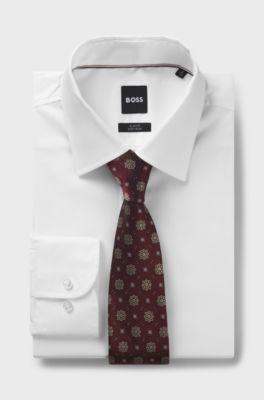 Silk-blend tie, Brown