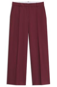 Regular-fit formal trousers with cropped length, Dark Red