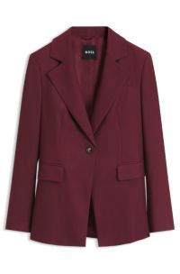 Slim-fit blazer in stretch gabardine, Dark Red
