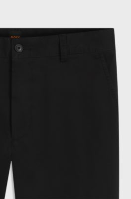Stretch-cotton chinos, Black