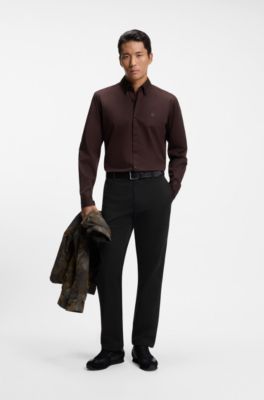 Stretch-cotton chinos, Black