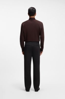 Stretch-cotton chinos, Black