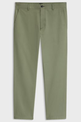 Stretch-cotton chinos, Green