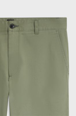 Stretch-cotton chinos, Green