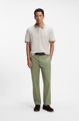 Stretch-cotton chinos, Green