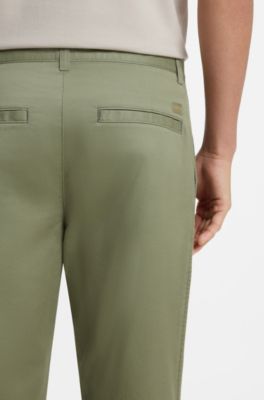 Stretch-cotton chinos, Green