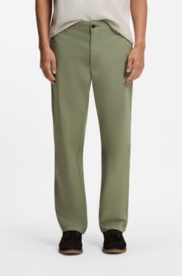Stretch-cotton chinos, Green