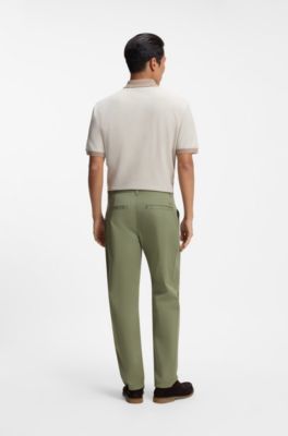 Stretch-cotton chinos, Green