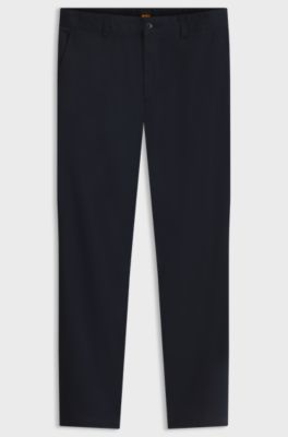 Stretch-cotton chinos, Dark Blue