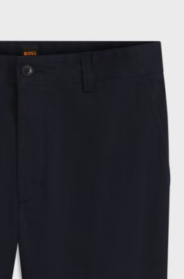 Stretch-cotton chinos, Dark Blue