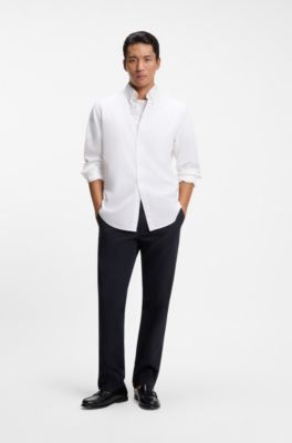 Stretch-cotton chinos, Dark Blue