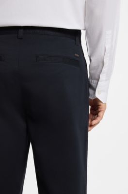 Stretch-cotton chinos, Dark Blue