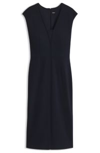Slim-fit business dress in stretch fabric, Dark Blue