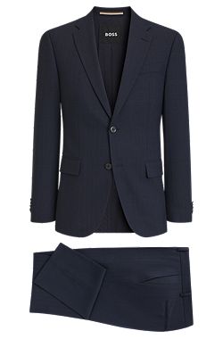 Costume deux pièces en tissu infroissable à micro motif