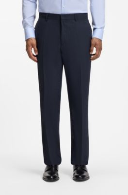 Two-piece suit in crease-resistant micro-pattern fabric, Dark Blue