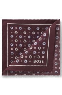 Printed pocket square, Brown