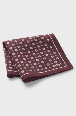 Printed pocket square, Brown