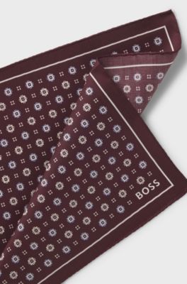 Printed pocket square, Brown