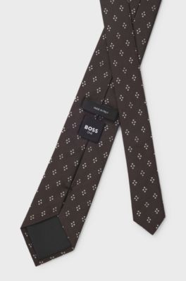 BOSS ONE silk tie, Dark Brown