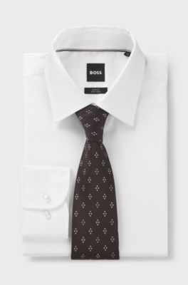 BOSS ONE silk tie, Dark Brown