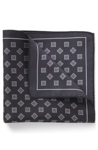 BOSS ONE silk pocket square, Black