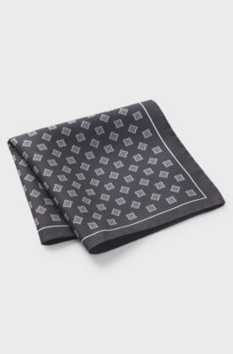 BOSS ONE silk pocket square, Black