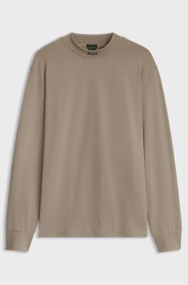 Stretch-cotton T-shirt, Light Brown
