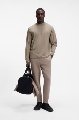Stretch-cotton T-shirt, Light Brown