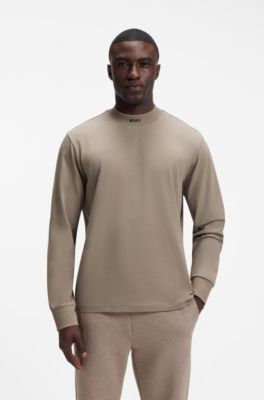 Stretch-cotton T-shirt, Light Brown
