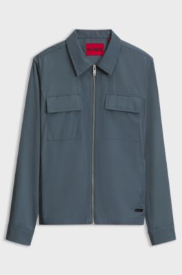 Zip-up overshirt, Dark Grey