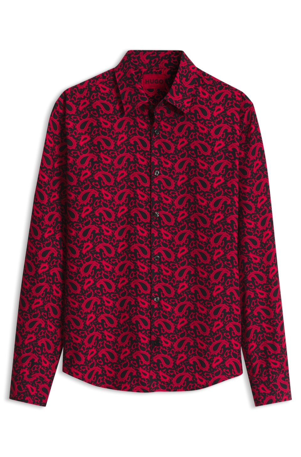 Slim-fit shirt in patterned cotton