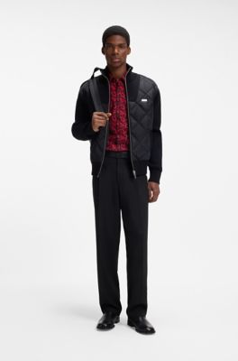Slim-fit shirt in patterned cotton, Pink Patterned