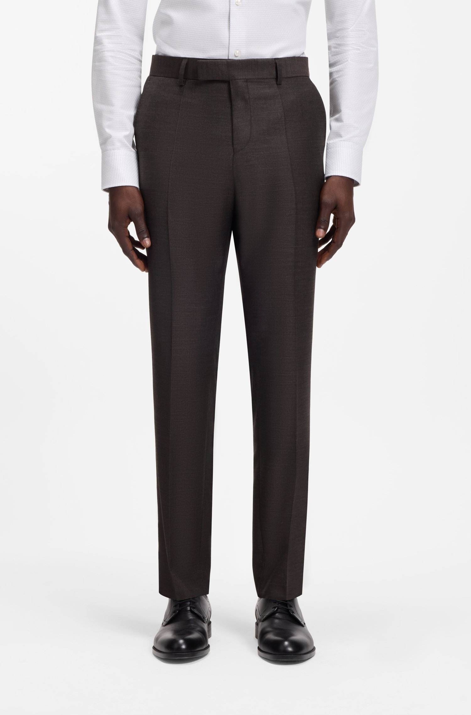 Boss Slim-fit trousers in stretch virgin-wool serge byxor herr