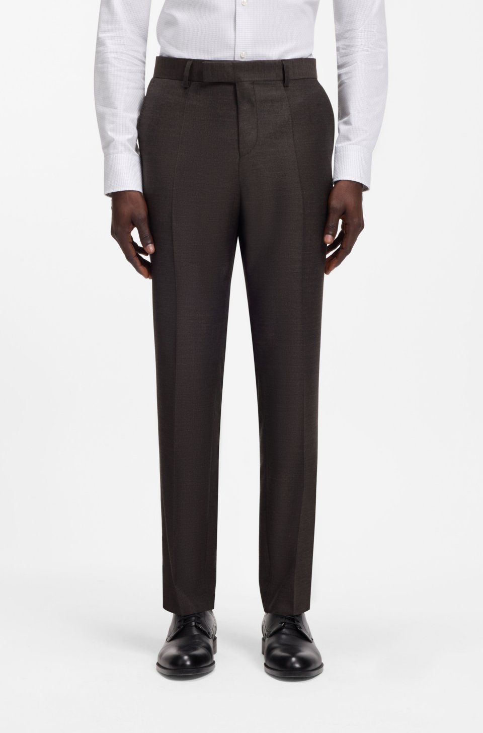 Slim-fit trousers in stretch virgin-wool serge