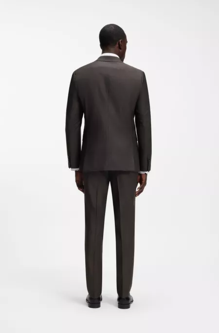 Slim-fit blazer in micro-patterned stretch wool
