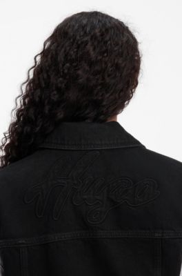 Black-denim gilet, Black