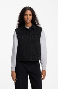 Black-denim gilet, Black