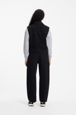 Black-denim gilet, Black