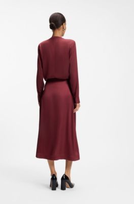Wrap-front skirt, Dark Red